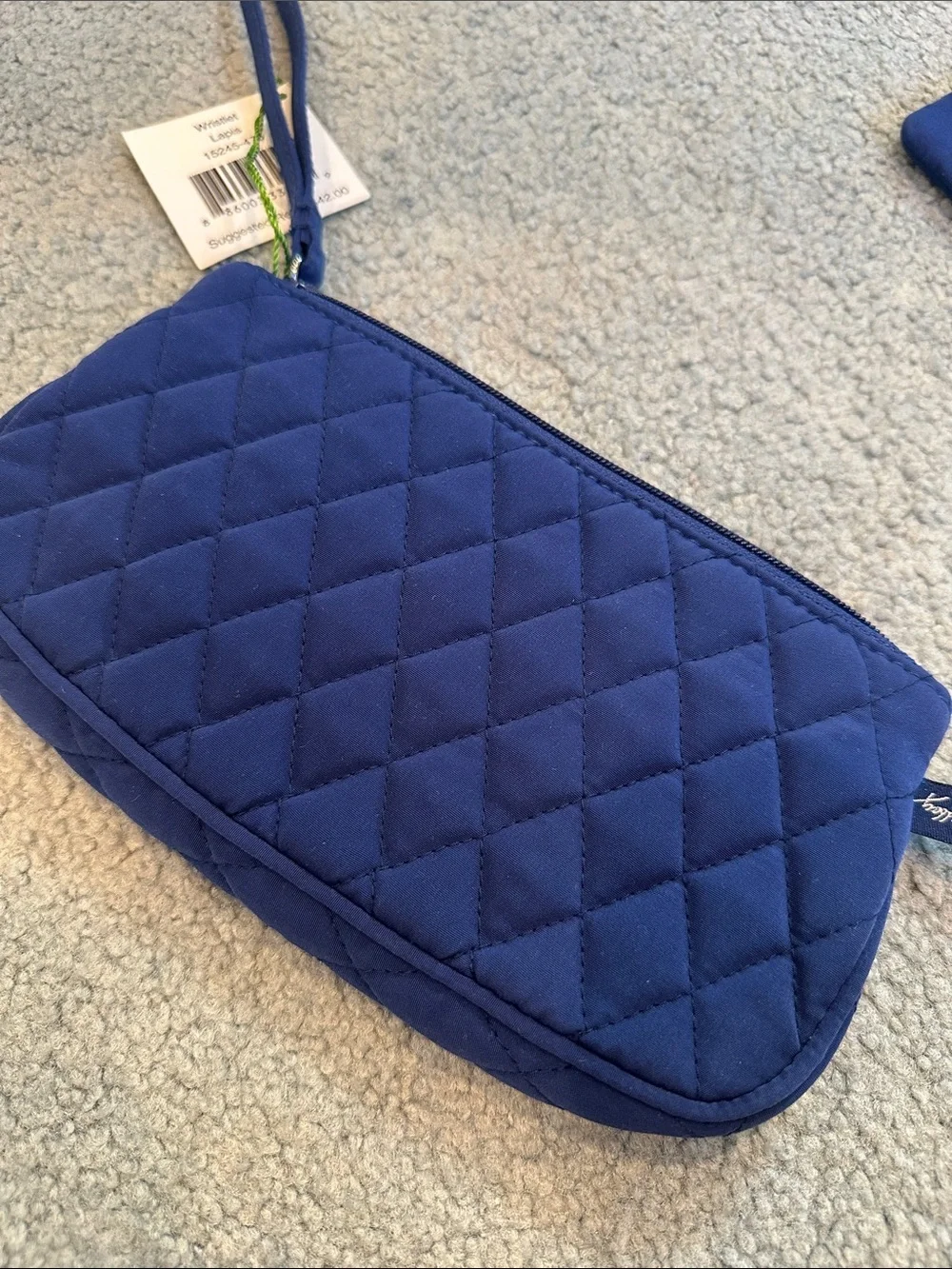 NWT Vera Bradley Navy Quilted Wristlet with Coin Pouch